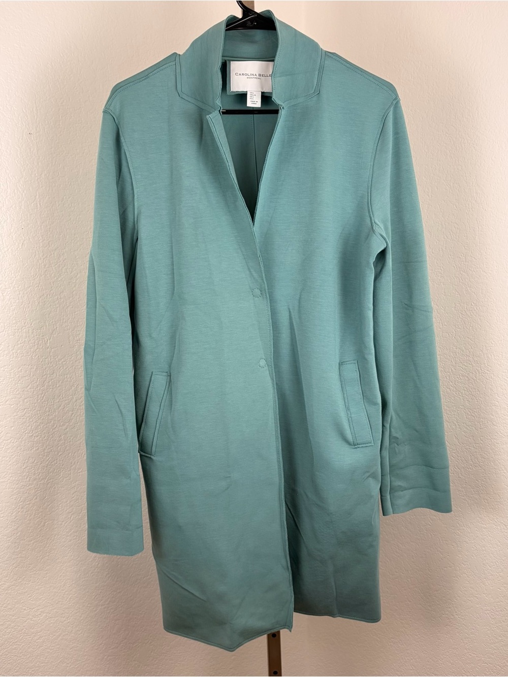 Carolina Belle Montreal Teal Green Long Jacket